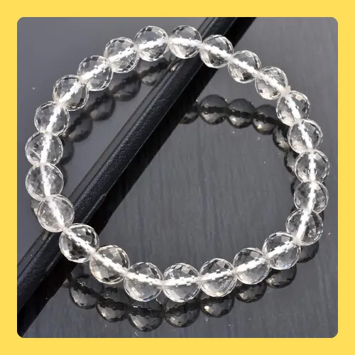  Clear Quartz Diamond Cut 8mm