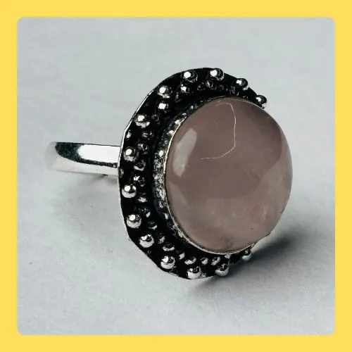 Rose Quartz Ring Free Size