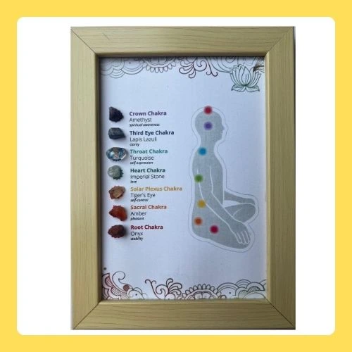 Meditation Wooden Frame with Crystals