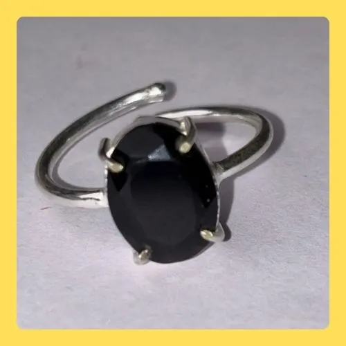 Black Obsidian Ring Free Size